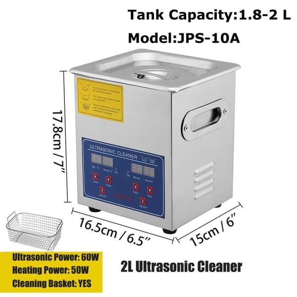 Ultralydsrenser, 2L kapacitet, 60W ultralydseffekt,2L, EU