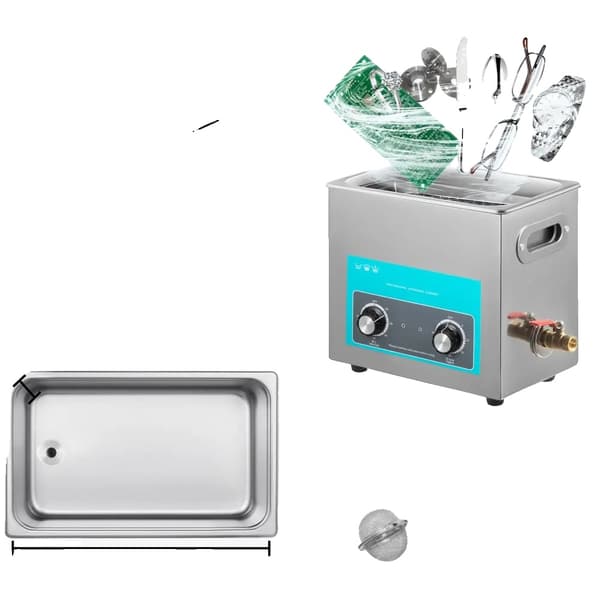 VEVOR Ultrasonic Rengøringsmiddel, Flere Tankkapaciteter, Holdbart Rustfrit Stål,6,5 L