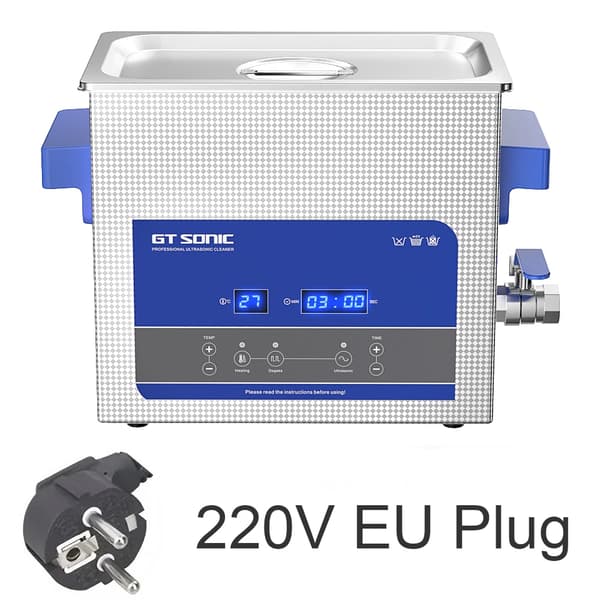 Ultralydsrenser, 6L kapacitet, 150W ultralydseffekt, 300W varmeeffekt,220V EU stik