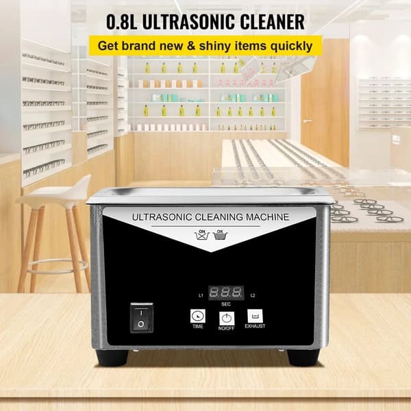 Ultralydsrenser, 40KHZ frekvens, 0,8L kapacitet, LED-display