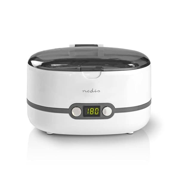 Nedis - Smyckesrengörare för ultraljud | 130-200-125 mm | Nätförsörjning 230V | 50Hz | Euro/Typ-C (CEE7/16) Vit | Plast