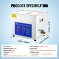 Miniatyrbillede 2 af 2: Ultralydsrenser, Kraftfuld 600W Ultralydsstyrke, Stor 27,2L Kapacitet,10 liter