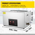 Miniatyrbillede 2 af 2: VEVOR Ultrasonic Rengøringsmiddel, 30L Kapacitet, Høj Ultralydseffekt, Digital Kontrol,30L