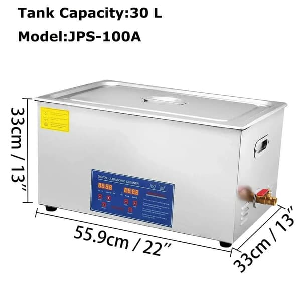 Ultraäänipesuri, 40 kHz taajuus, säädettävät aikasettingsit,30L