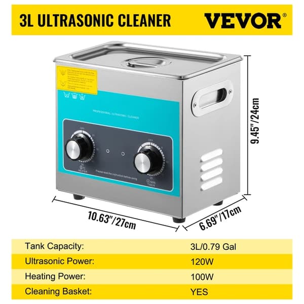 Ultrasonic-puhdistin, kannettava muotoilu, kotitalouskone, 3 L