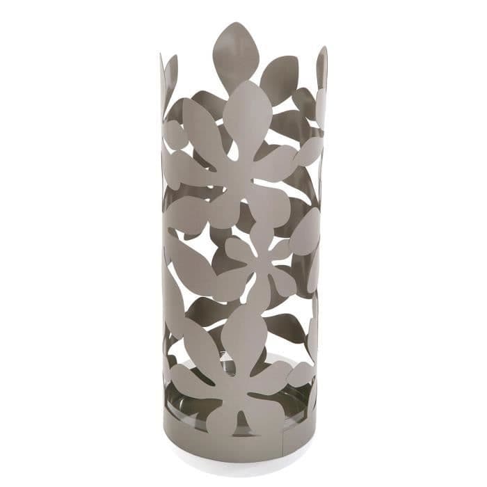 PARAPLYSTÄLL ny i GRÅ metall DESIGN BLOMMA original elegant 49x19cm