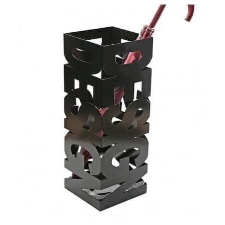 Paraplyställ - Versa - Modern Design - Svart metall - 52 x 19 x 19 cm - Multifunktionell