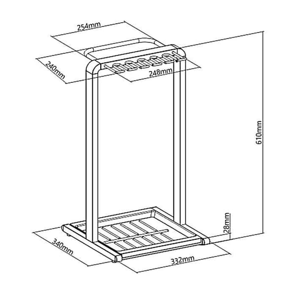 Ställ för paraply kompakt Maclean, 332x340x610mm, MC-472 Paraplyställ
