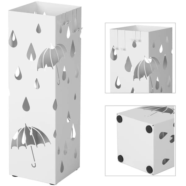 Paraplystativ - paraplyholder - 15,5 x 49 cm - drop - hvid