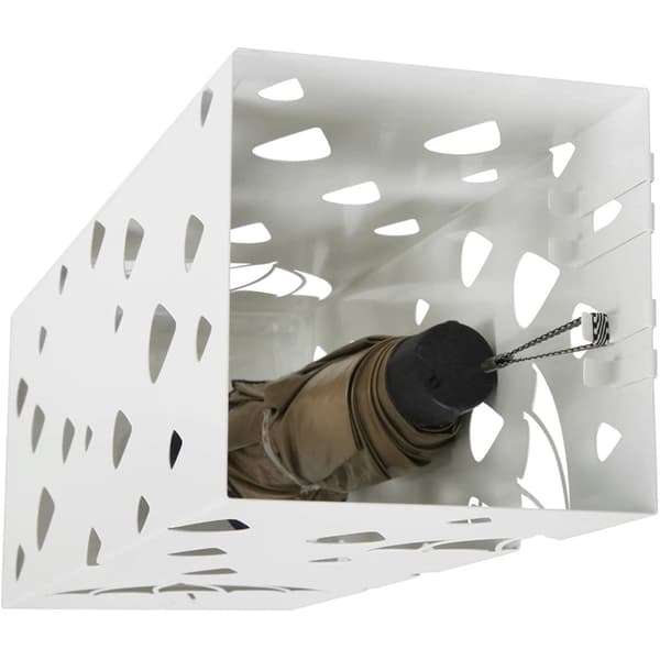 Paraplystativ - paraplyholder - 15,5 x 49 cm - drop - hvid