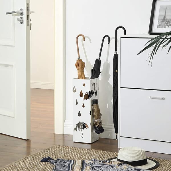 Paraplystativ - paraplyholder - 15,5 x 49 cm - drop - hvid