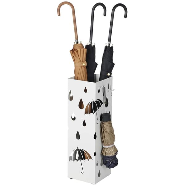 Paraplystativ - paraplyholder - 15,5 x 49 cm - drop - hvid