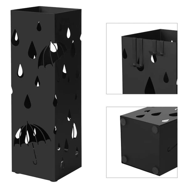 Paraplystativ - paraplyholder - 15,5 x 49 cm - drop - sort