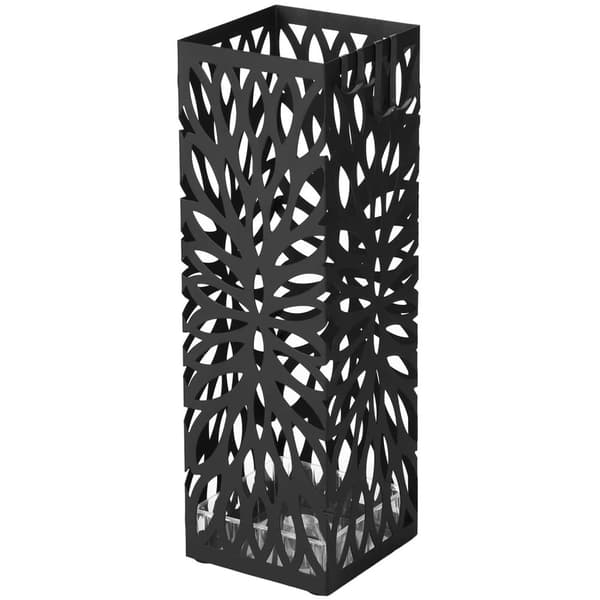 Paraplystativ - paraplyholder - metal - 15,5 x 49 cm - sort