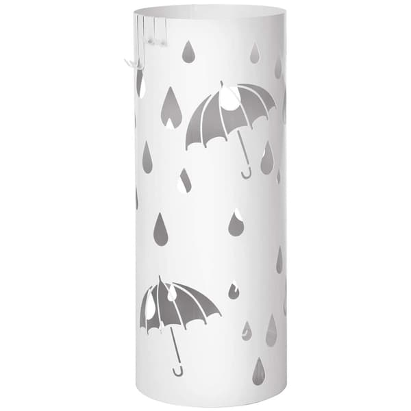Paraplystativ - paraplyholder - metal - ⌀19,5 x 49 cm - hvid