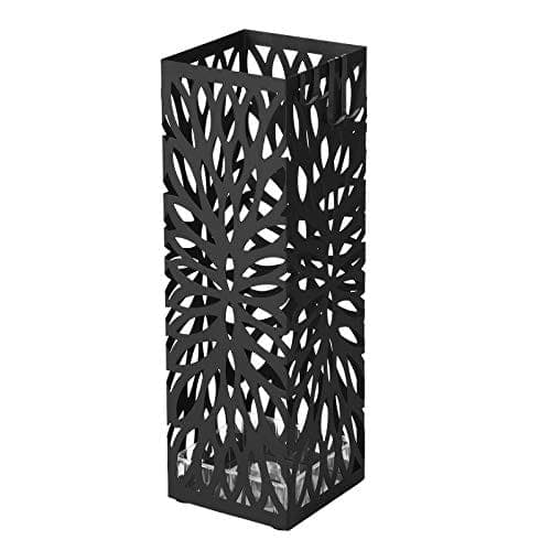 Songmics Metal Paraply Stand, Modern Square Paraply Holder Rack, sort