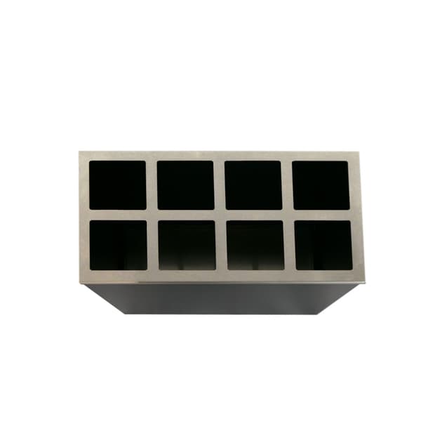 Paraplyholder til 8 paraplyer - 425 x 255 x 500 mm - Sort børstet rustfrit stål