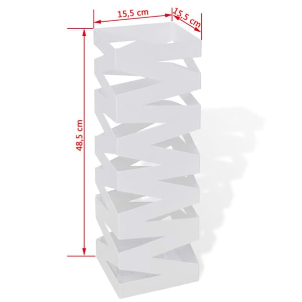 Valkoinen Neliö Sateenvarjoteline Teräs 48,5 cm