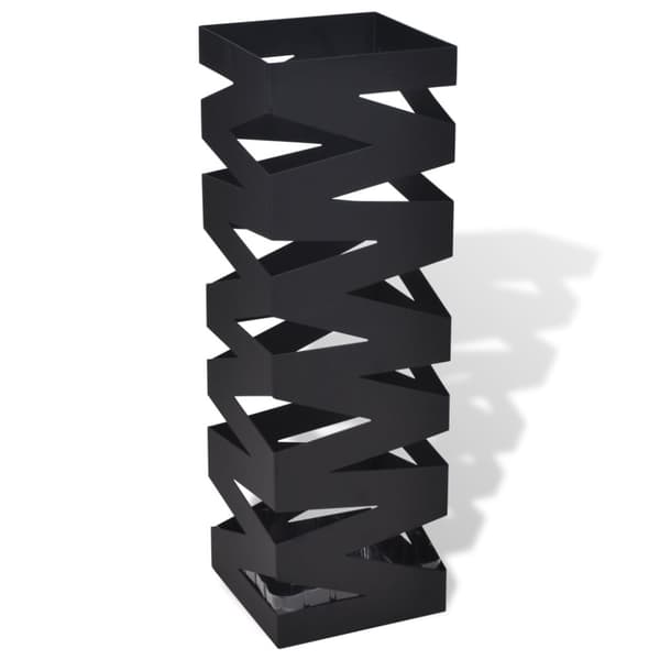 vidaXL Paraplyställ 48,5 cm fyrkantig stål svart -  Paraplyställ & hyllor