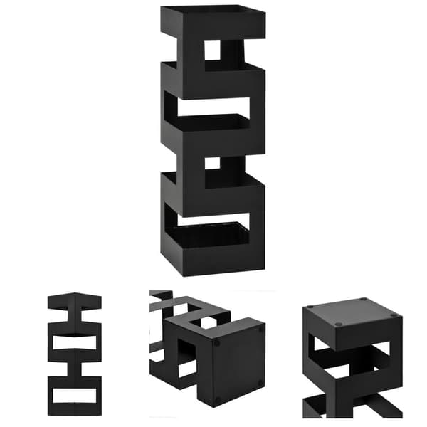 The Living Store paraplystativ tetris stål sort -  Paraplyholdere & –stativer