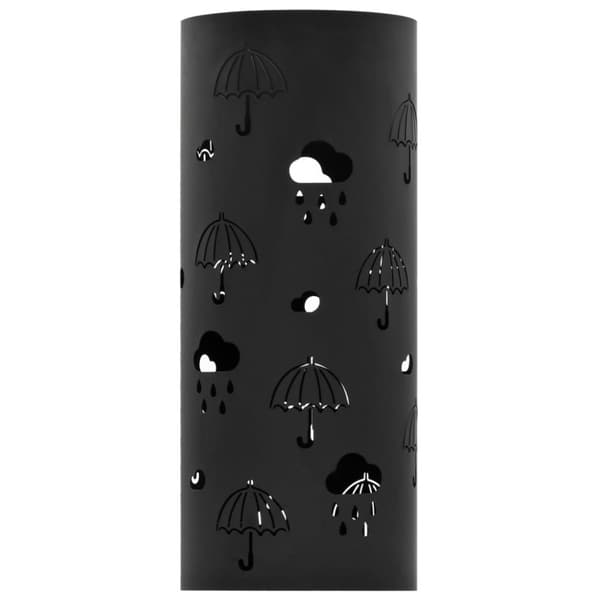 The Living Store paraplystativ paraplyer stål sort -  Paraplyholdere & –stativer