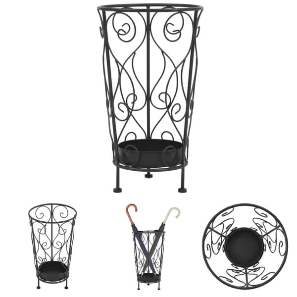 The Living Store Paraplyställ vintage stil metall 26x46 cm svart -  Paraplyställ & hyllor