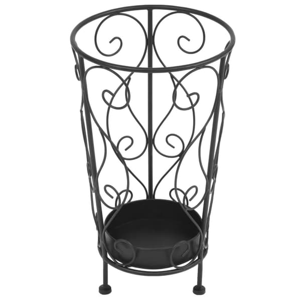 Sateenvarjotelineet - Living Sateenvarjoteline vintagetyyli teräs 26x46 cm musta