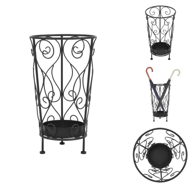 Paraplyholdere & –stativer - Living paraplystativer i vintagestil metal 26 x 46 cm sort