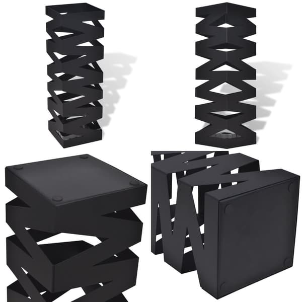 Sort kvadratisk holder til paraplyer og stokke, stål, 48,5 cm - Paraplyholdere - Paraplyholder - Home & Living
