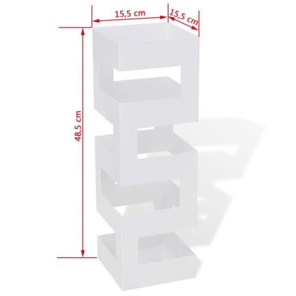 Hvid kvadratisk holder til paraplyer og stokke, stål, 48,5 cm - Paraplyholdere - Paraplyholder - Home & Living