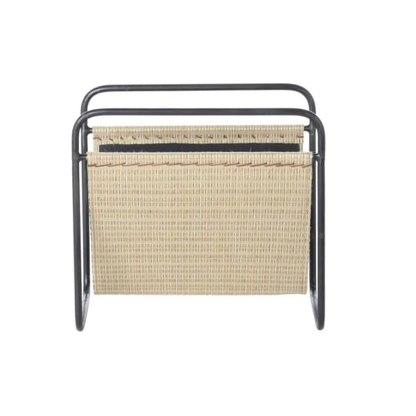 Magasinstativ DKD Home Decor 39 x 26 x 36 cm Naturell Svart Metall