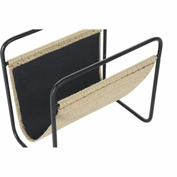Magasinstativ DKD Home Decor 39 x 26 x 36 cm Naturell Svart Metall