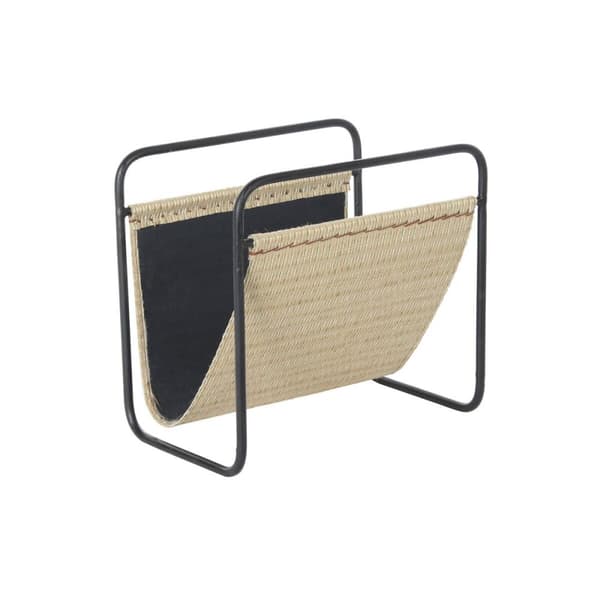 Magasinstativ DKD Home Decor 39 x 26 x 36 cm Naturell Svart Metall