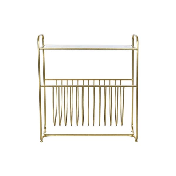 Magasinstativ DKD Home Decor Speil Gyllen Metall (76 x 35 x 83 cm)
