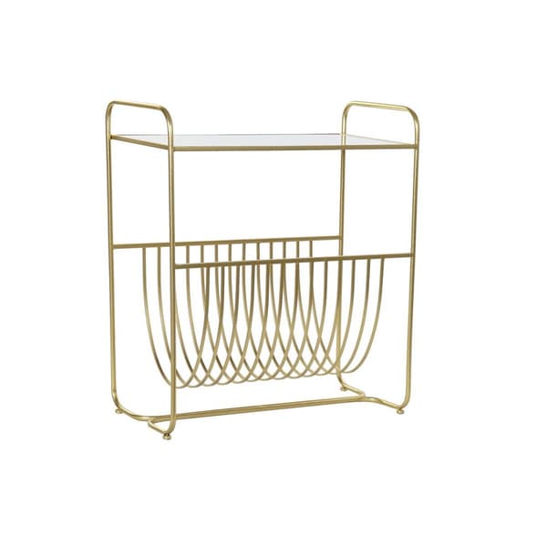 Tidningsställ DKD Home Decor Speglar Gyllene Metall (76 x 35 x 83 cm)