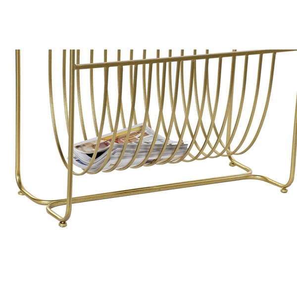 Tidningsställ DKD Home Decor Speglar Gyllene Metall (76 x 35 x 83 cm)