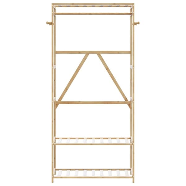 vidaXL Klädställ med hyllor 80x40x175 cm bambu
