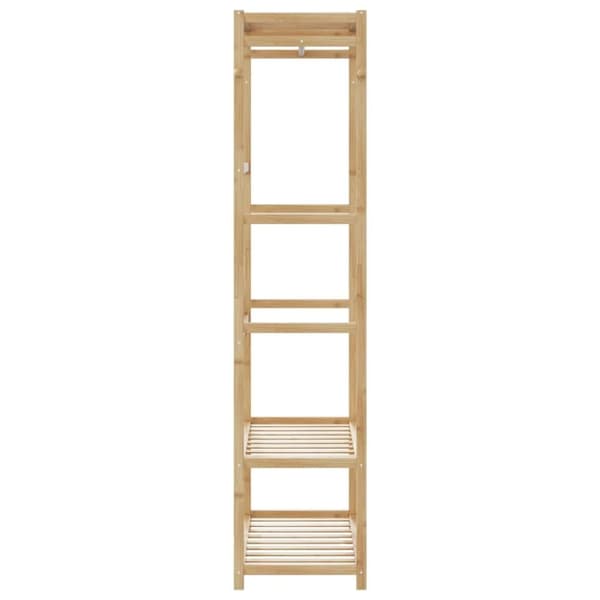 vidaXL Klädställ med hyllor 80x40x175 cm bambu
