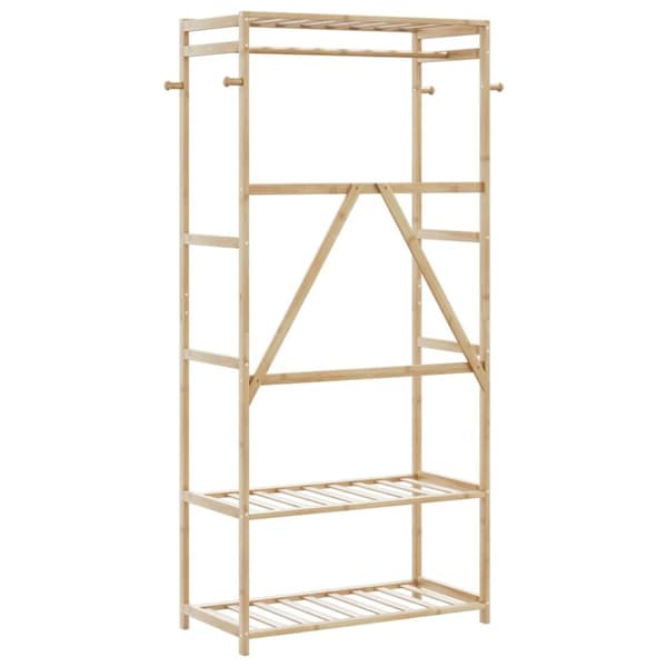 vidaXL Klädställ med hyllor 80x40x175 cm bambu
