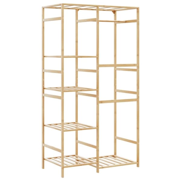 vidaXL tøjstativ med hylder 100x50x184,5 cm bambus