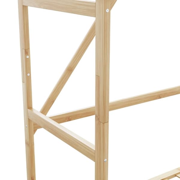vidaXL Vaateteline hyllyillä 110x40x175 cm Bambu