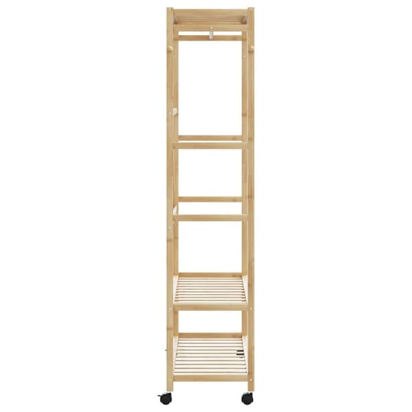 vidaXL tøjstativ med hylder og hjul 110x40x180 cm bambus