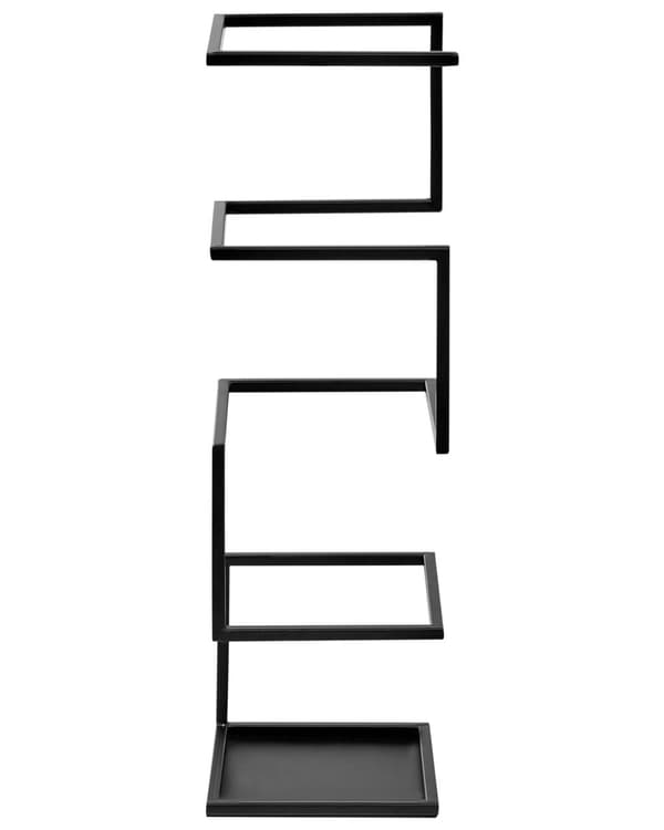 Paraplystativ Sort Metal Holder Abstrakt Form