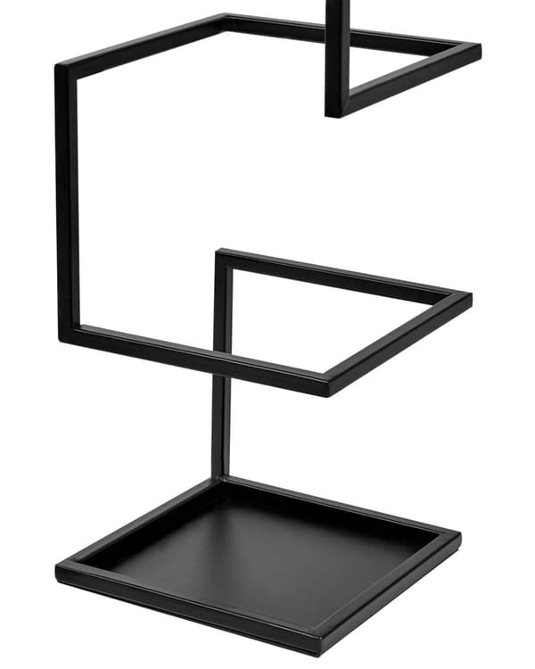 Paraplystativ Sort Metal Holder Abstrakt Form