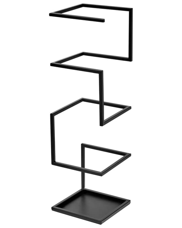 Paraplystativ Sort Metal Holder Abstrakt Form