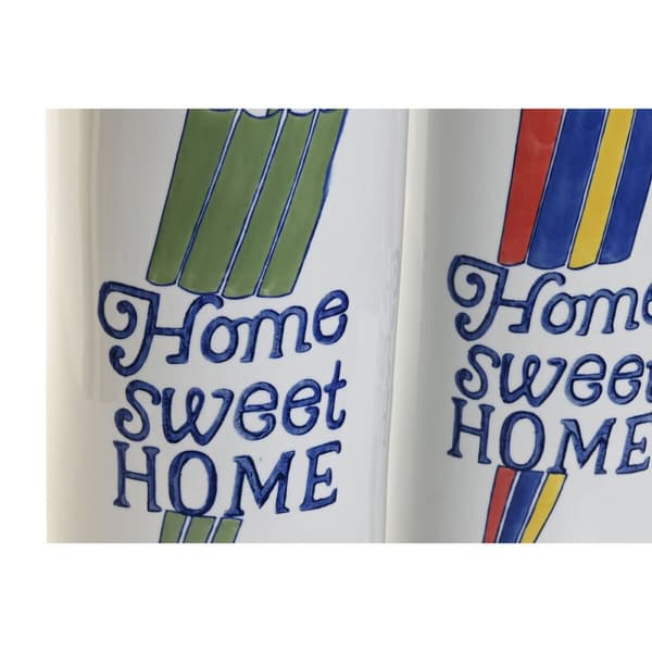 Sateenvarjoteline DKD Home Decor Monivärinen Kaupunki 19 x 19 x 44 cm 19 x 19 x 45 cm (2 osaa)