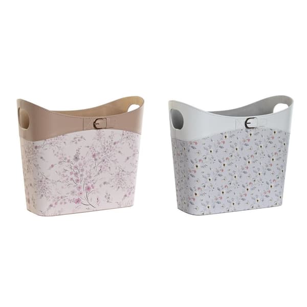 Tidningsställ DKD Home Decor Blå Vit Grå Ljusrosa Polyuretan PVC 39 x 21 x 34 cm (2 antal)