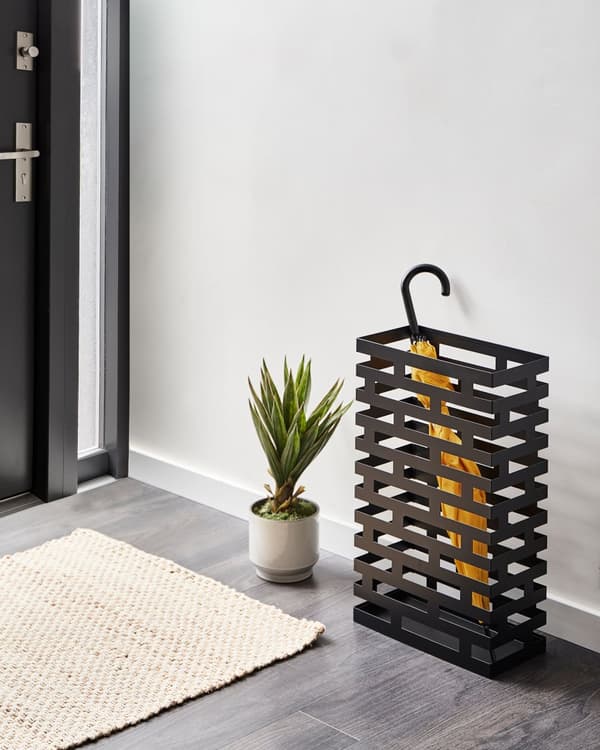 Paraplystativ Svart Jern Pulverlakkert 62 x 38 cm Moderne stil Oppbevaring Entré Gang