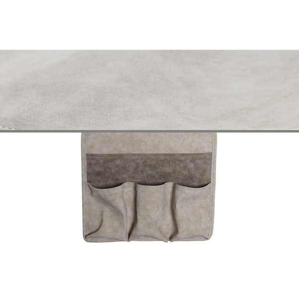 Fjernbetjening holder DKD Home Decor Grå Lysegrå Mørkegrå Polyuretan 30 x 0,5 x 90 cm