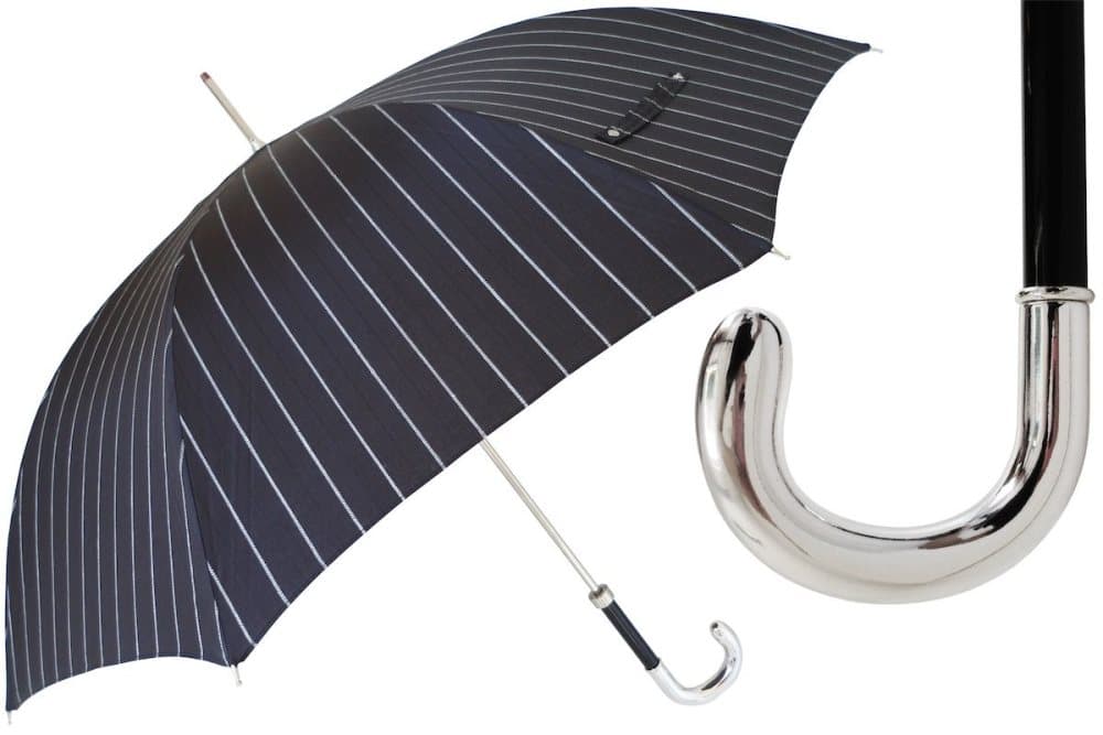 Herrparaply Silver handtag Dandy